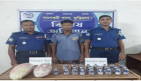 নাগেশ্বরী থানায় ৪ কেজি গাজা ও ২৫ বোতল ইস্কাফ সহ মাদক কারবারি গ্রেফতার